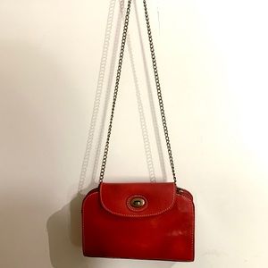 PATRICIA NASH SMALL RED LEATHER BAG